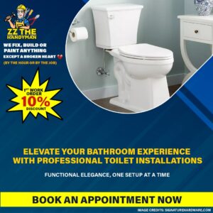 Toilet installation by professional handyman services in Fort Lauderdale