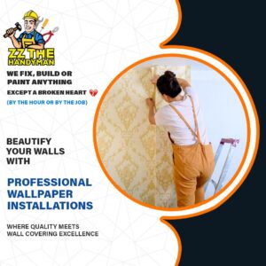 Professional wallpaper installation services by Handyman Services in Austin
