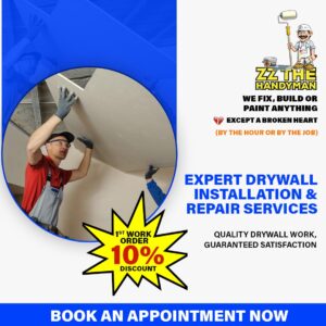 Professional drywall installation and repair services by experienced handyman in Daytona