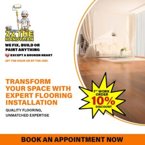 Flooring installation services in Orlando: Get expert handyman services for your flooring needs.