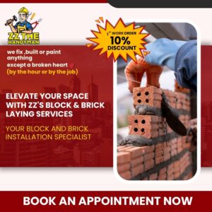 Handyman installing bricks and blocks in Tampa