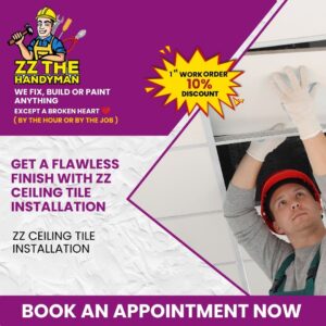 Professional ceiling tile installation service in Jacksonville by experienced handymen