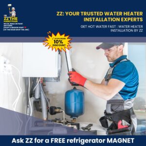 Professional handyman installing water heater in Jacksonville