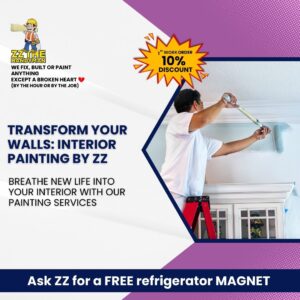 Interior painting services offered by skilled handymen in Jacksonville